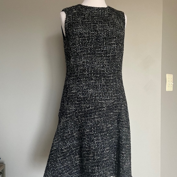 $425 Theory Tweed Asymmetrical Seam Sleeveless Career‎ Wear to work Casual Dress - Picture 7 of 14